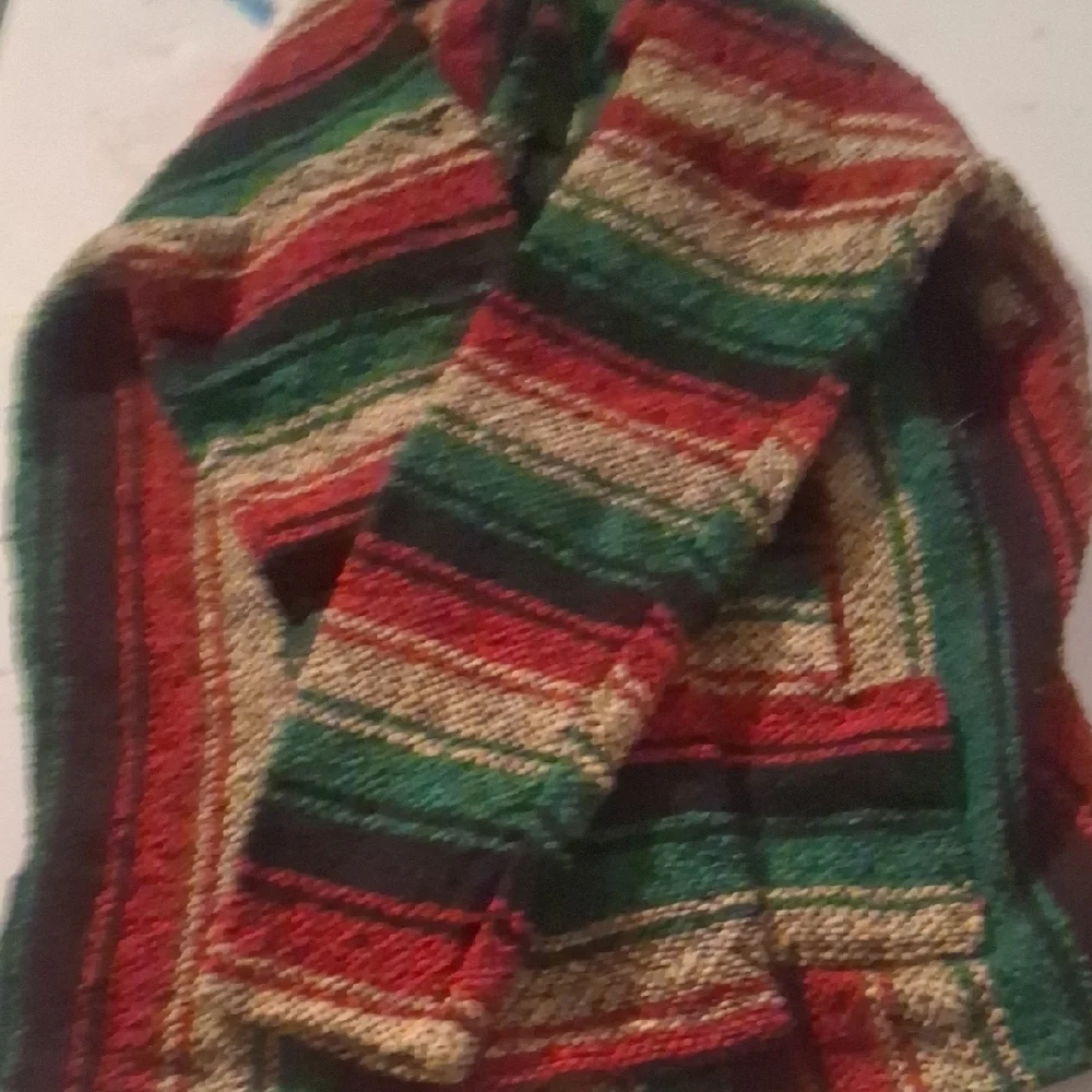 Vibrant Multicolor Striped Baja Hoodie Poncho | Surf Hippie Boho